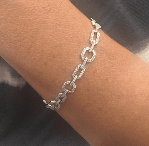 Silver CZ Vintage Style Bracelet - Image 2
