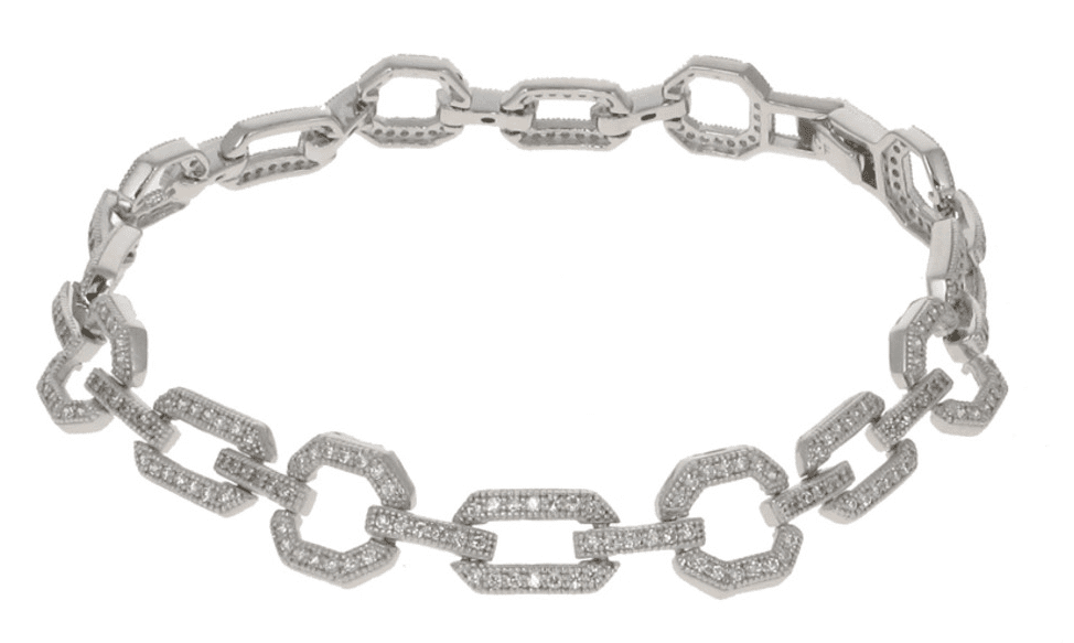 Silver CZ Vintage Style Bracelet